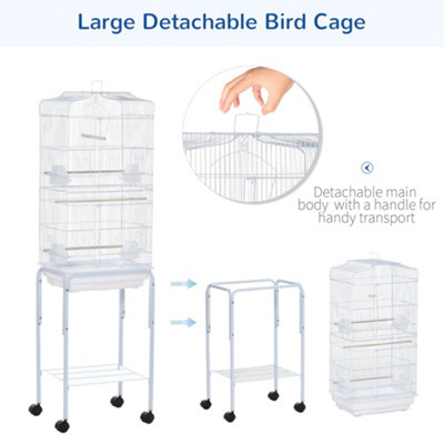Image result for PawHut Bird Cage for Budgie Finch Canary Parakeet W/ Stand Sliding Tray ...