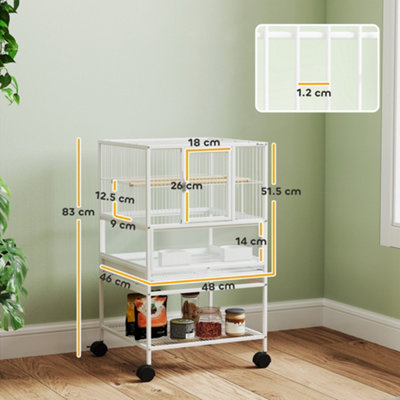 Curated visual reference: Fresh Look at Pawhut Bird Cage Parrot Cage With Rolling Stand Acrylic Viewing