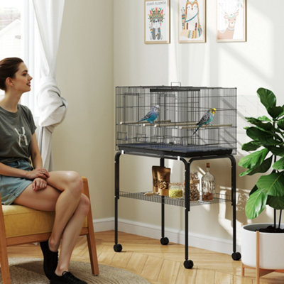 Photo inspiration: Picture Idea: Pawhut Bird Cage With Divider 4 Wooden Perches Slide Out