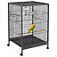 PawHut Bird Cage with Rolling Stand for Small Birds - Grey