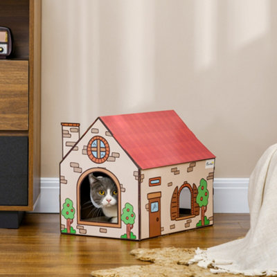 Cardboard cat hot sale scratcher house