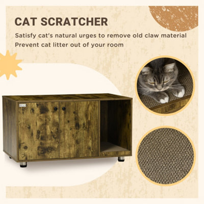 Rustic cat clearance litter box furniture