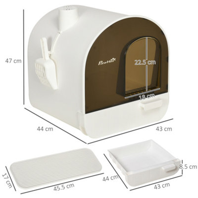 Cat litter box with door store
