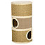 PawHut Cat Scratching Barrel Kitten Tree Tower for Indoor Cats Pet Furniture Climbing Frame Covered with Sisal and Seaweed