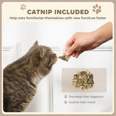 PawHut Cat Scratching Board with Organic Catnip for Indoor Cats, Brown