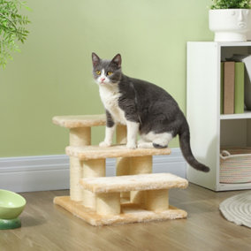 PawHut Cat Steps 3 Stairs Deluxe Pet Portable Easy Climb Assistance Lightweight