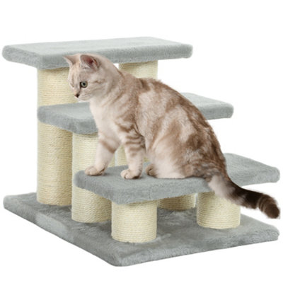 PawHut Cat Steps 3 Stairs Deluxe Pet Portable Easy Climb Assistance ...