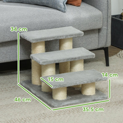 PawHut Cat Steps 3 Stairs Deluxe Pet Portable Easy Climb Assistance ...