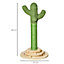 PawHut Cat Tree Cactus Sisal Scratching Post for Indoor Cats Play Tower Kitten Furniture with Hanging Ball Interactive Fun