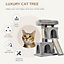 PawHut Cat Tree for Indoor Cats Activity Center Kitten Scratching Post Climbing Tower Grey 59 x 39 x 83 cm