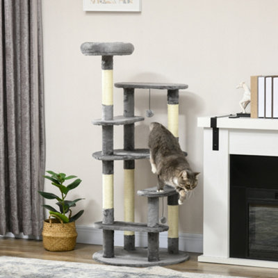 PawHut Cat Tree for Indoor Cats, Modern Cat Tower with Scratching Posts, Bed Price Comparisons | Compare The Build