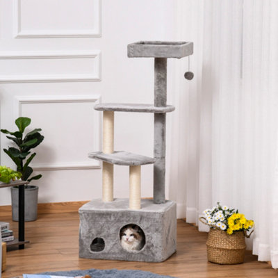 PawHut Cat Tree Kitten Tower w/ Scratching Post Condo Perches Hanging Ball Price Comparisons | Compare The Build