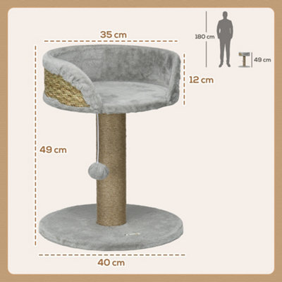PawHut Cat Tree Tower Activity Centre with Scratching Posts Grey