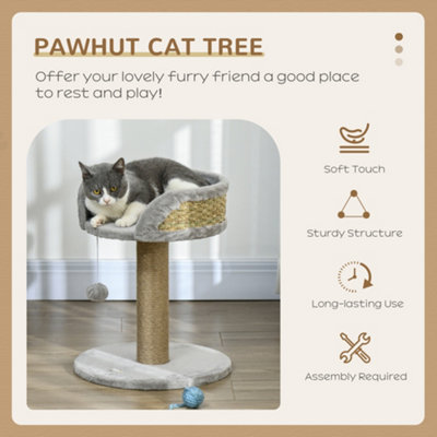 PawHut Cat Tree Tower Activity Centre with Scratching Posts Grey