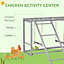 PawHut Chicken Activity Play Chicken Coop with Swing Set for 3-4 Birds, Grey