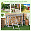 PawHut Chicken Activity Play Chicken Coop with Swing Set for 3-4 Birds, Grey