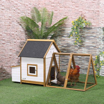 PawHut Blue Wood Chicken Coop D51-291BU