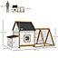 PawHut Chicken Coop Hen House with Outdoor Run Nesting Box Removable Tray Window