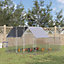 PawHut Chicken Run with Roof, Walk In Chicken Coop Outdoor for 10-12 Chickens, Hen House Duck Pen, 2.8 x 3.8 x 2 m