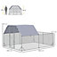 PawHut Chicken Run with Roof, Walk In Chicken Coop Outdoor for 10-12 Chickens, Hen House Duck Pen, 2.8 x 3.8 x 2 m