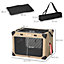 PawHut Collapsible Dog Crate Foldable Pet Carrier Portable Cat Carrier Pet Travel Bag w/ Mat for Cats Small Dog 65 x 45 x 45 cm