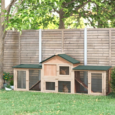 Double storey rabbit outlet hutch