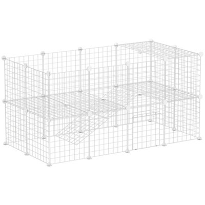 PawHut DIY Pet Playpen 36 Panel for Rabbit Chinchilla Hedgehog, White