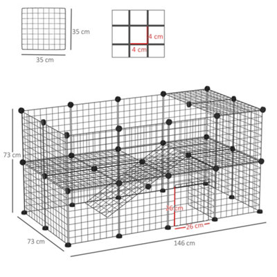 PawHut DIY Pet Playpen 36 Panel for Rabbit Chinchilla Hedgehog