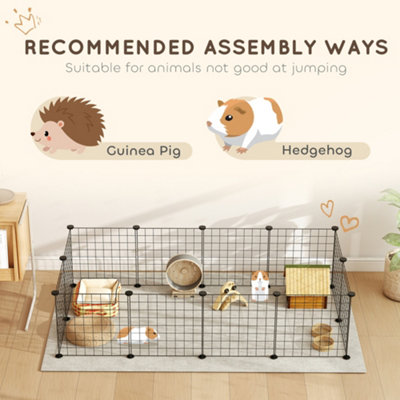 PawHut DIY Pet Playpen Metal Wire Fence Guinea Pig Small Animals Cage ...