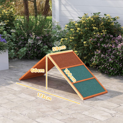 PawHut Dog Agility Equipment, Agility Ramp for All Breeds for Garden