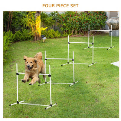 PawHut Dog Agility Equipment Height Adjustable Jumps Hurdle Set of 4 w/ Carrying Bag for Pet Outdoor Games Exercise Training - 7