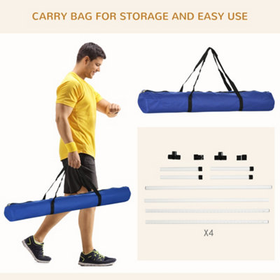 PawHut Dog Agility Equipment Height Adjustable Jumps Hurdle Set of 4 w/ Carrying Bag for Pet Outdoor Games Exercise Training - 4