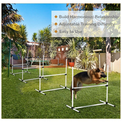 PawHut Dog Agility Equipment Height Adjustable Jumps Hurdle Set of 4 w/ Carrying Bag for Pet Outdoor Games Exercise Training - 5