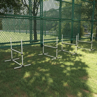 PawHut Dog Agility Equipment Height Adjustable Jumps Hurdle Set of 4 w/ Carrying Bag for Pet Outdoor Games Exercise Training - 9