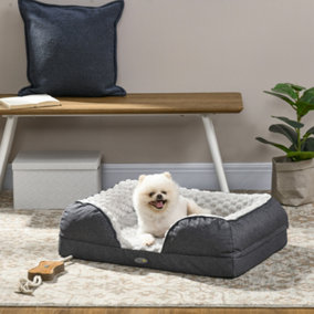 PawHut Dog Bed Calming Pet Bed Dog Mattress for Small Dogs - Charcoal Grey
