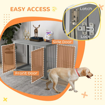 Picture of PawHut Dog Crate End Table w/ Locks and Latches, for Large Dogs