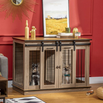 Double dog hot sale crate furniture