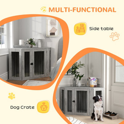 Photo inspiration: Pawhut Dog Crate Furniture For Large Dogs W Cushion Door Photo Inspiration