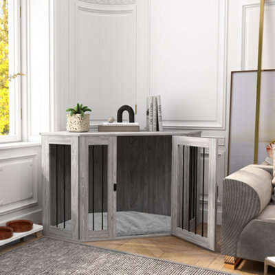 Curated visual reference: Fresh Look at Pawhut Dog Crate Furniture For Large Dogs W Cushion Door