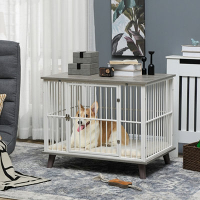 PawHut Dog Crate Furniture Indoor Dog Kennel Side End Table 86x60x70 cm