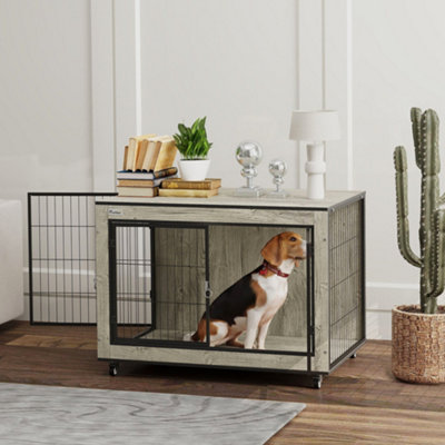 Photo inspiration: Gallery Detail: Pawhut Dog Crate Furniture On Wheels For Medium Dogs