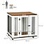 PawHut Dog Crate Furniture with Wheel for Medium Dogs, 80 x 60 x 76.5cm - White