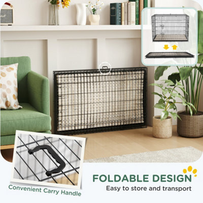 Image result for PawHut Dog Crate with Two Doors, Tray, Soft Cushion, for Extra Large Dogs