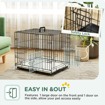 Photo inspiration: Pawhut Dog Crate With Two Doors Tray Soft Cushion For Photo Inspiration