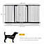 PawHut Dog Gate Stair Gate Pressure Fit Pets Barrier Auto Close for Doorway Hallway, 74-148cm Wide Adjustable, Black