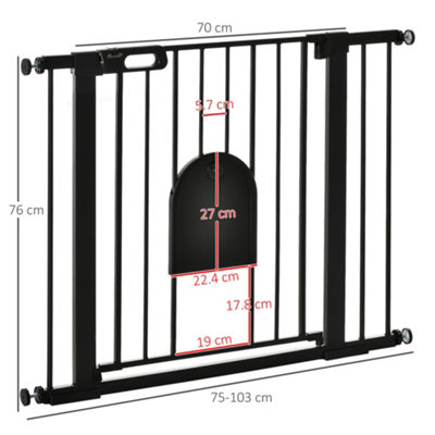 Dog stair gate with best sale cat flap