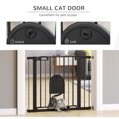 Dog gate with cat 2024 flap