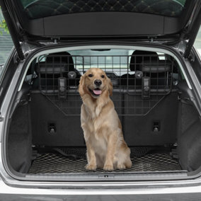 PawHut Dog Guard for Cars Adjustable Boot Barrier Metal Mesh Pet Headrest, 90-120W x 40.5H cm