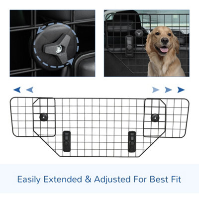 PawHut Dog Guard for Cars Adjustable Boot Barrier Metal Mesh Pet Headrest 90 120W x 40.5