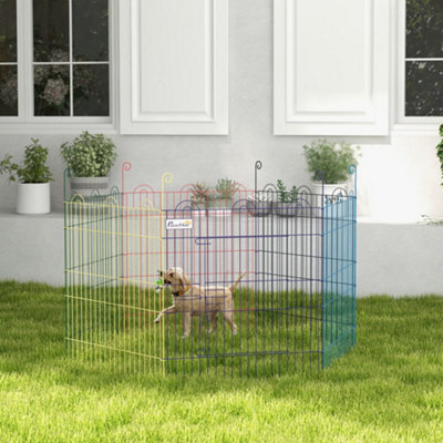 PawHut Dog Playpen Puppy Pen Metal Rabbit Run Pet Crate Fence w